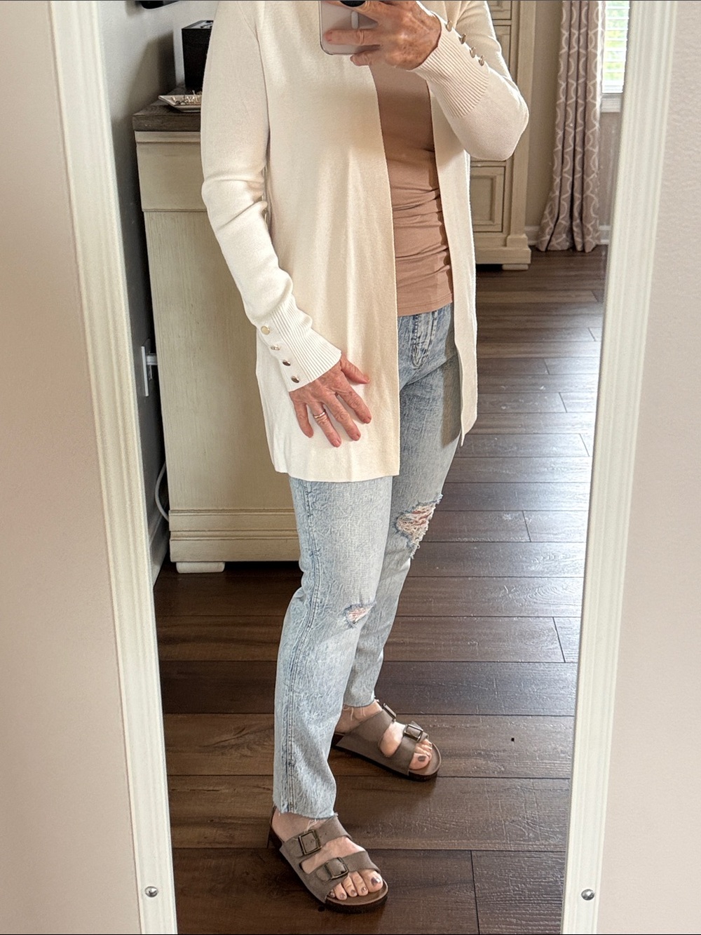 Cyrus Drape Front Mid Length Cardigan - Picture 4 of 13